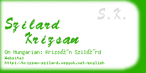 szilard krizsan business card